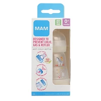 Biberon anti-coliques MAM Easy Start, 160 ml (1 unité), produits essentiels pour nouveau-né, biberons à débit lent avec tétine en silicone, biberons unisexes pour bébé