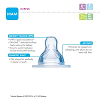 Biberon anti-coliques MAM Easy Start, 160 ml (1 unité), produits essentiels pour nouveau-né, biberons à débit lent avec tétine en silicone, biberons unisexes pour bébé
