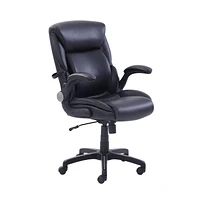 Serta AIR Lumbar Bonded Leather Manager Office Chair, Rich black bonded leather