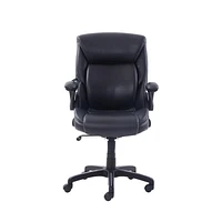 Serta AIR Lumbar Bonded Leather Manager Office Chair, Rich black bonded leather