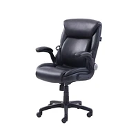 Serta AIR Lumbar Bonded Leather Manager Office Chair, Rich black bonded leather