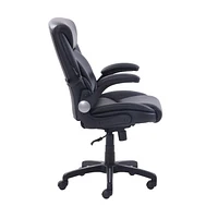 Serta AIR Lumbar Bonded Leather Manager Office Chair, Rich black bonded leather