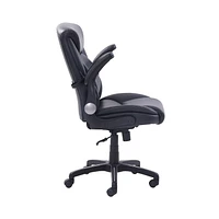 Serta AIR Lumbar Bonded Leather Manager Office Chair, Rich black bonded leather