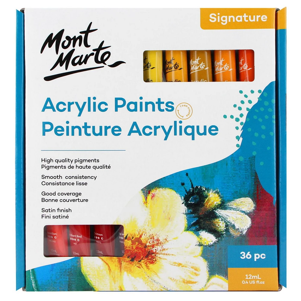 Mont Marte Acrylic Paints Set Signature 36pc x 12ml, 12ml