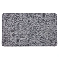 Damask Nouveau Grey Polyester Kitchen Mat 18x30