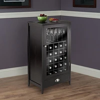 Winsome Bordeaux Wine Cabinet 25-Bottle Slot Modular in Espresso Finish - 92455