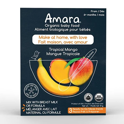 Amara Tropical Mango Organic Baby Food, Organic baby food