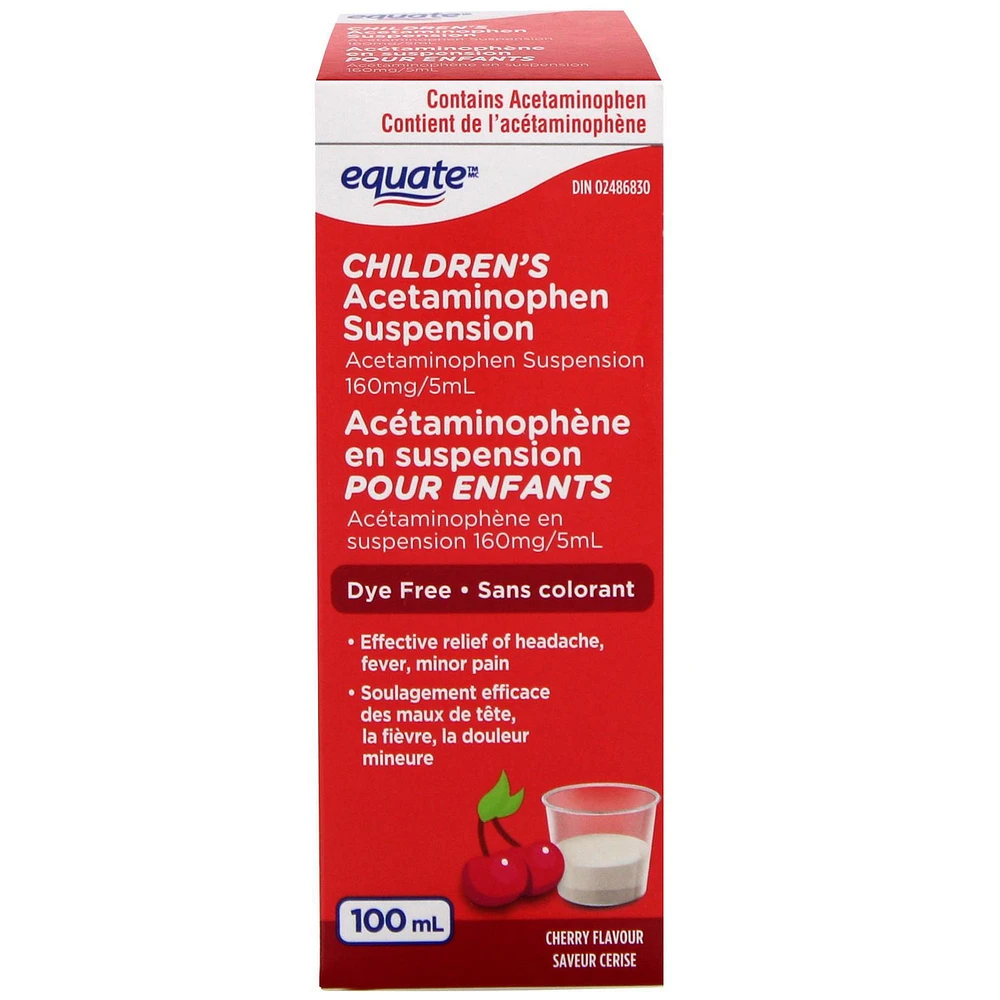 Equate Children's Acetaminophen Suspension, 100 mL