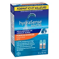 hydraSense Advanced Eye Drops, for Dry Eye, Preservative free, Twin Pack, 2 x 10mL