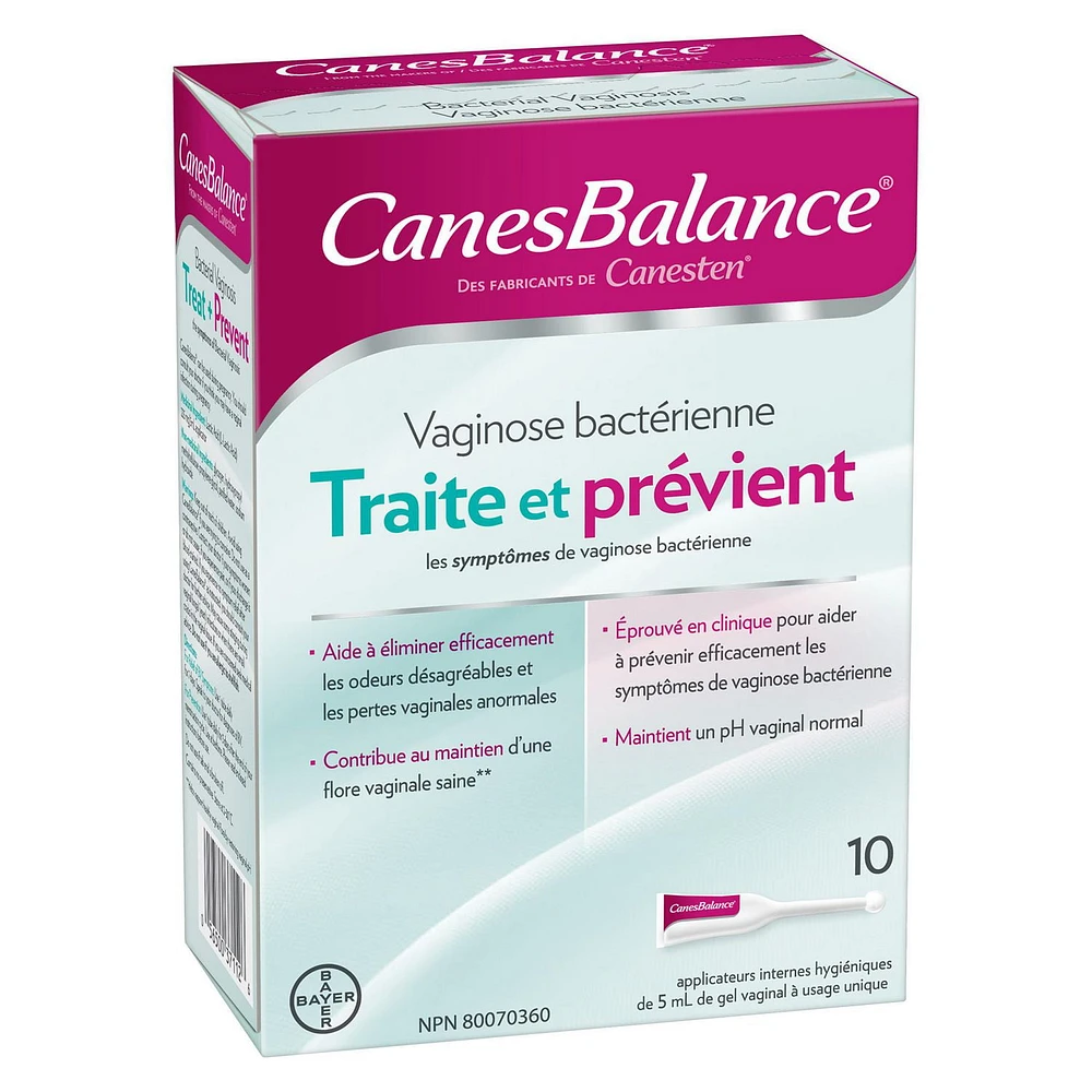 CanesBalance Bacterial Vaginosis Vaginal Gel Treat and Prevent, 10 Single-Use Applicators