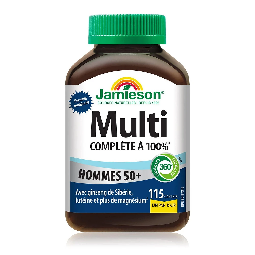 Jamieson 100% Complete Multivitamin for Men 50+, 115 Caplets