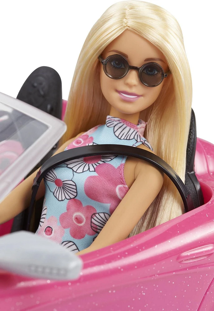 Barbie Doll and Pink Convertible