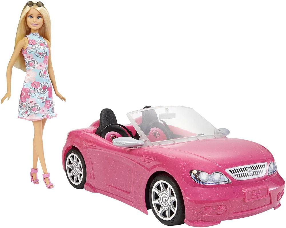 Barbie Doll and Pink Convertible