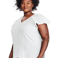 George Plus Women's Flutter Sleeve Top