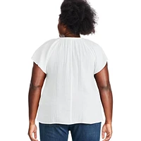 George Plus Women's Flutter Sleeve Top