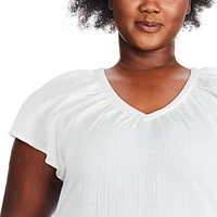 George Plus Women's Flutter Sleeve Top