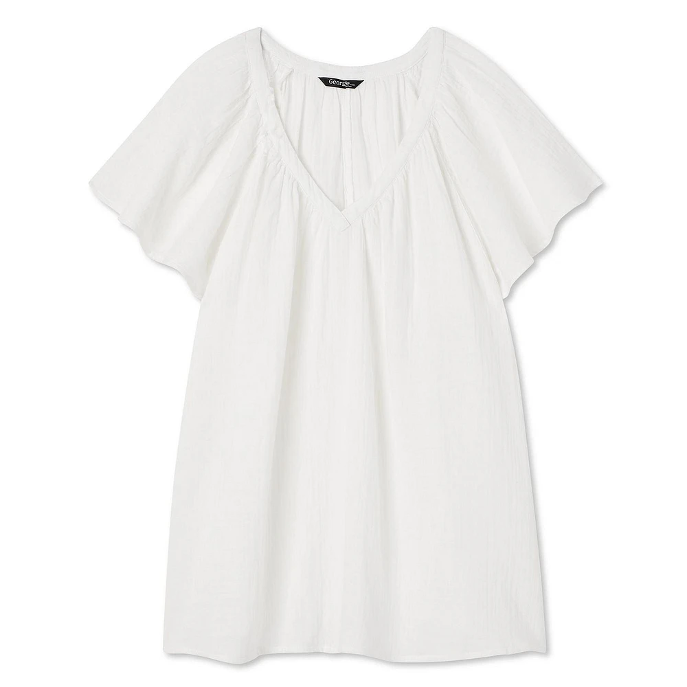 George Plus Women's Flutter Sleeve Top