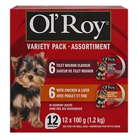 Ol' Roy Variety Pack Dog Food for Small Dogs in Savoury Juices, 12 x 100 g (1.2 kg)