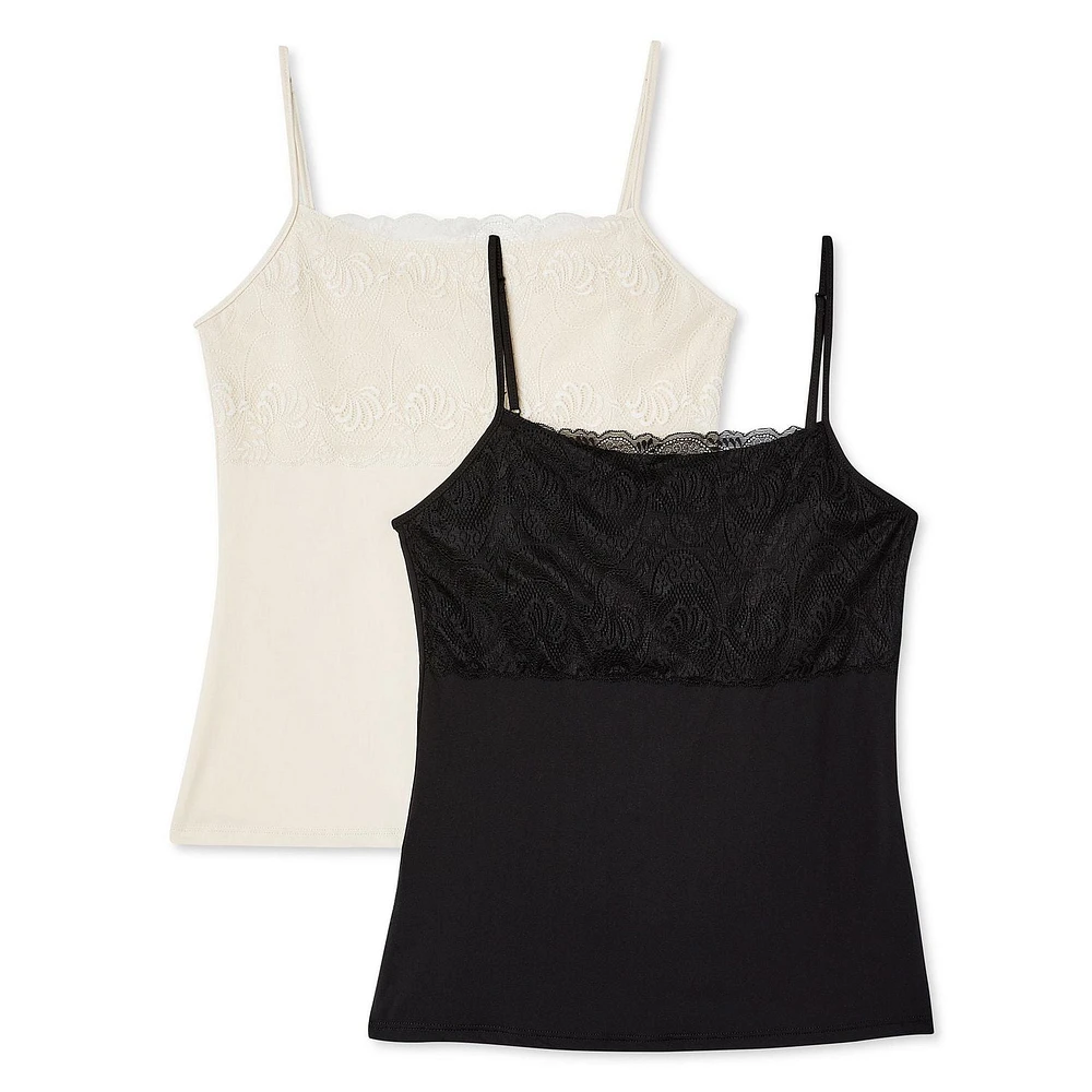 George Women's Lace Micro Camisole 2-Pack