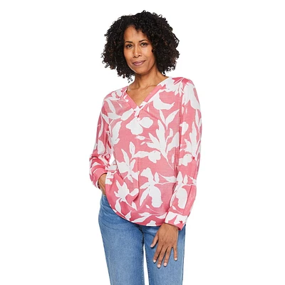Chemise imprimée avec manches roulées Iyla pour femmes Tailles P-TTG
