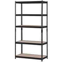 Muscle Rack Heavy-Duty 36"W x 18"D x 72"H 5-Tier Steel Shelving, Black., 36" 5-Tier Steel Shelving