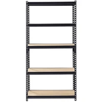 Muscle Rack Heavy-Duty 36"W x 18"D x 72"H 5-Tier Steel Shelving, Black., 36" 5-Tier Steel Shelving