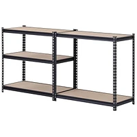 Muscle Rack Heavy-Duty 36"W x 18"D x 72"H 5-Tier Steel Shelving, Black., 36" 5-Tier Steel Shelving