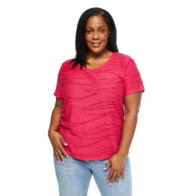 T-shirt à motif ondulé Iyla Plus pour femmes Tailles 1X-4X