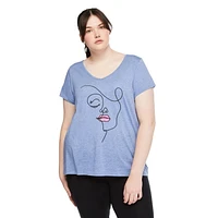T-shirt avec encolure en V George Plus pour femmes Tailles 1X-4X