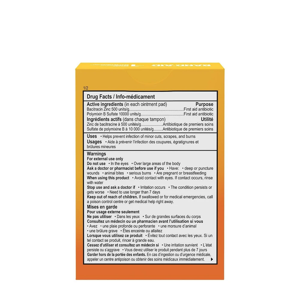 Pansement adhésifs de marque Band-Aid avec onguent antibiotique Polysporin, pour le soin des plaies et les premiers soins, boîte de 20 pansements assortis 20 u