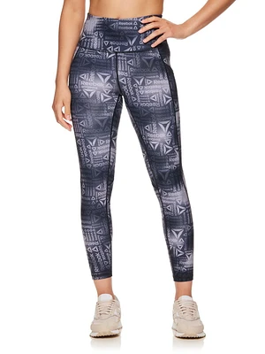 Reebok Women's Everyday Highrise 7/8 Printed Legging With Pockets 25" Inseam