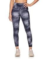 Reebok Women's Everyday Highrise 7/8 Printed Legging With Pockets 25" Inseam
