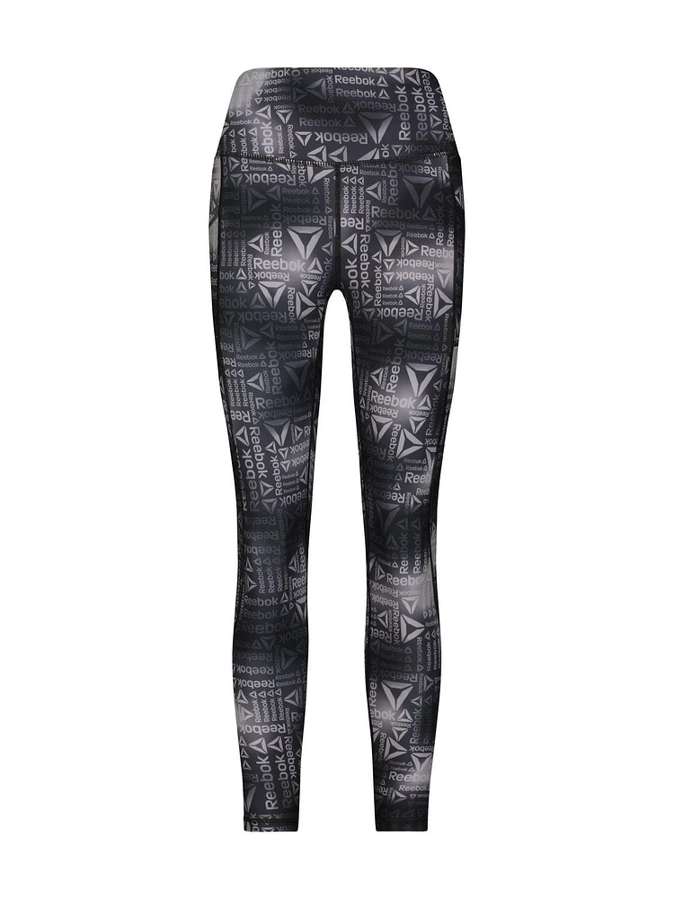 Reebok Women's Everyday Highrise 7/8 Printed Legging With Pockets 25" Inseam
