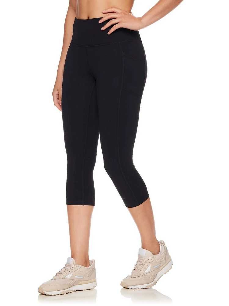 Reebok Women's Everyday Highrise Capri Legging With Pockets 20" Inseam