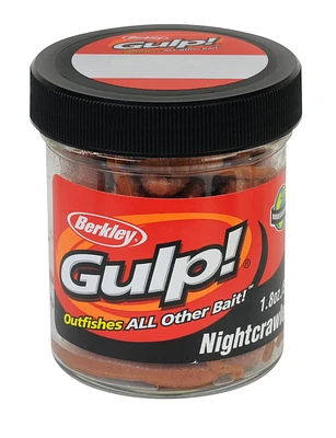 Berkley GENC6-NAT Gulp! Extruded Nightcrawler, 6", Large Jar, Natural, Outfishes live bloodworms. 6". 8 mini pack.