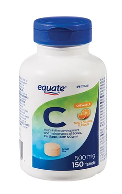 Equate Vitamine C 500 mg Arome Orange Acidulee 150 Comprimes