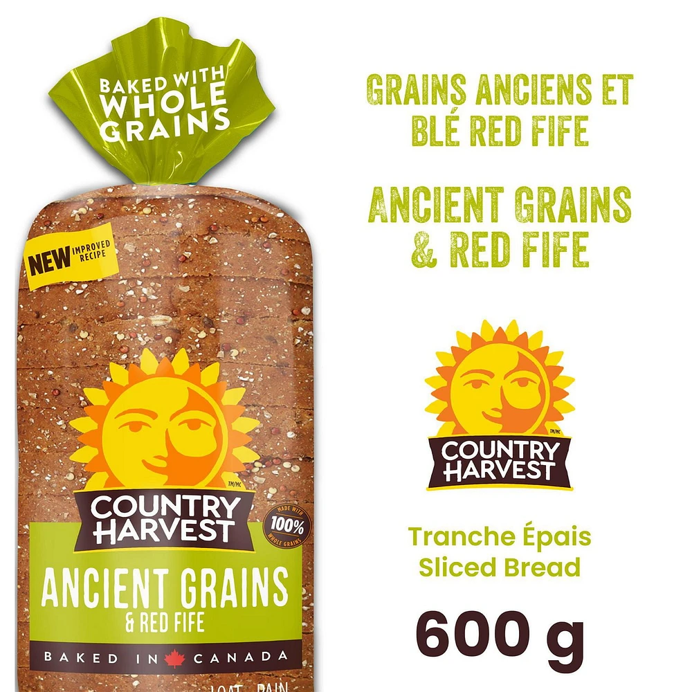 Pain tranché grains anciens de Country Harvest 600g