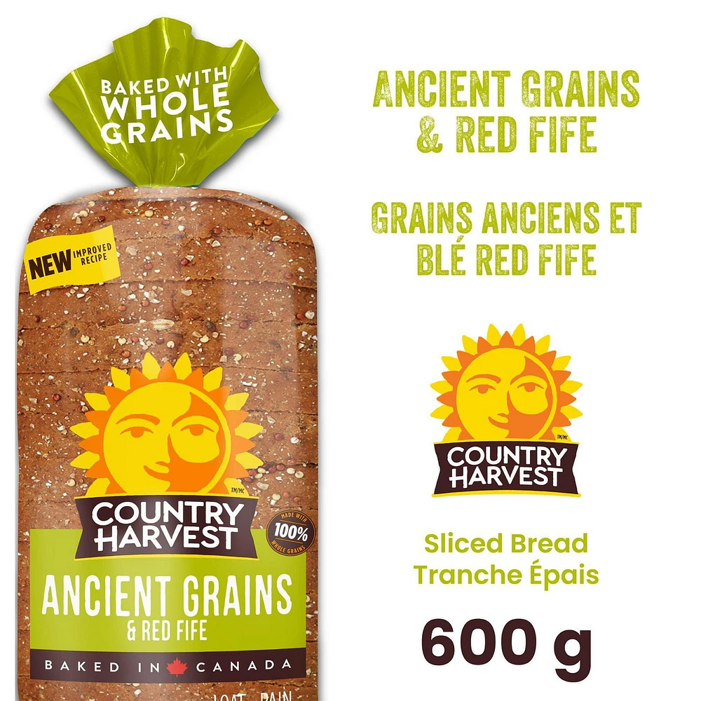 Pain tranché grains anciens de Country Harvest 600g