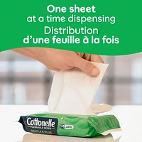 Cottonelle GentlePlus Flushable Wet Wipes with Aloe & Vitamin E, 1 Flip-Top Pack, 42 Wipes Per Pack, COTT FW 42