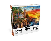 Buffalo Games - Large Pieces - Rocky Cliff Lighthouse - 300 Piece Jigsaw Puzzle