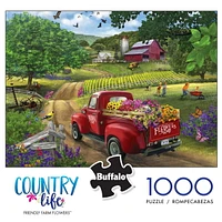 Buffalo Games - Country Life - Friendly Farm Flowers - 1000 Piece Jigsaw Puzzle