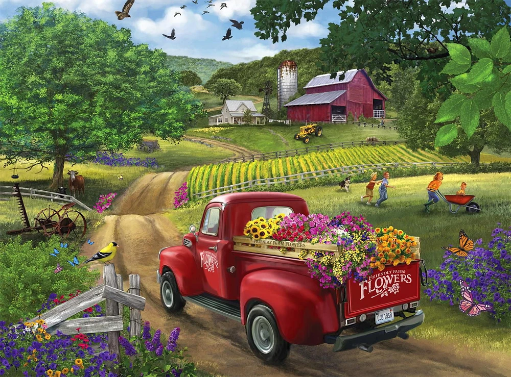 Buffalo Games - Country Life - Friendly Farm Flowers - 1000 Piece Jigsaw Puzzle