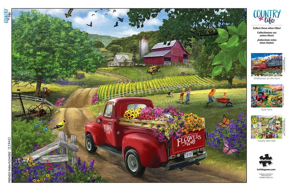 Buffalo Games - Country Life - Friendly Farm Flowers - 1000 Piece Jigsaw Puzzle