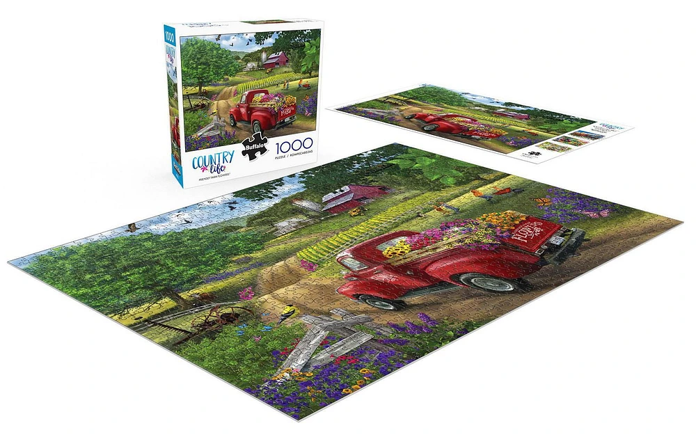 Buffalo Games - Country Life - Friendly Farm Flowers - 1000 Piece Jigsaw Puzzle