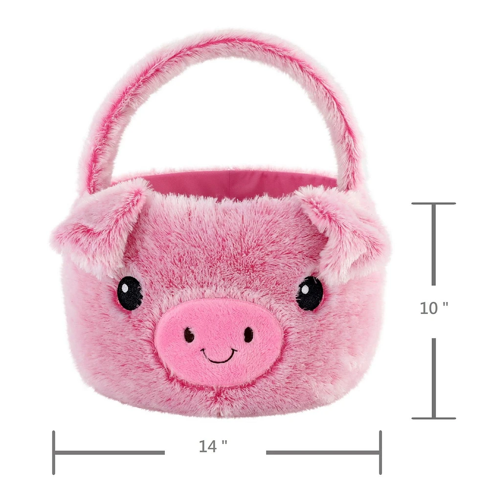 Way To Celebrate Easter Plush Jumbo Easter Basket, Pig