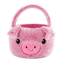 Way To Celebrate Easter Plush Jumbo Easter Basket, Pig