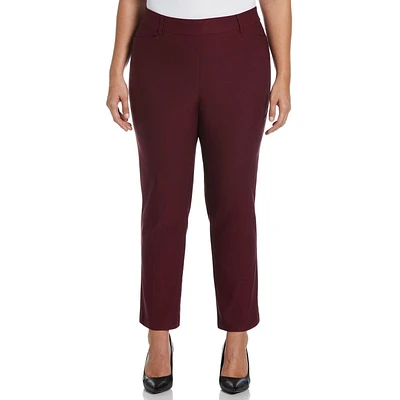 Rafaella Pantalon habillé à jambe droite grande taille pour femme