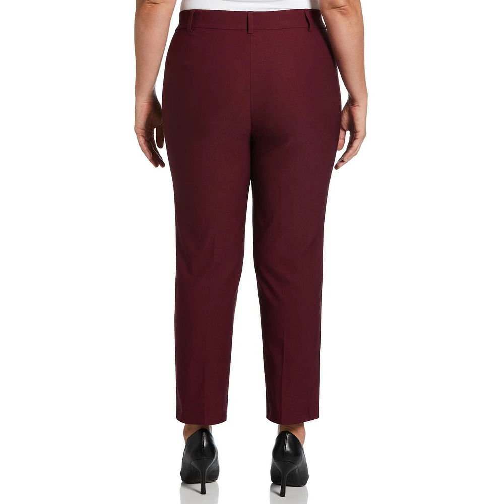 Rafaella Pantalon habillé à jambe droite grande taille pour femme