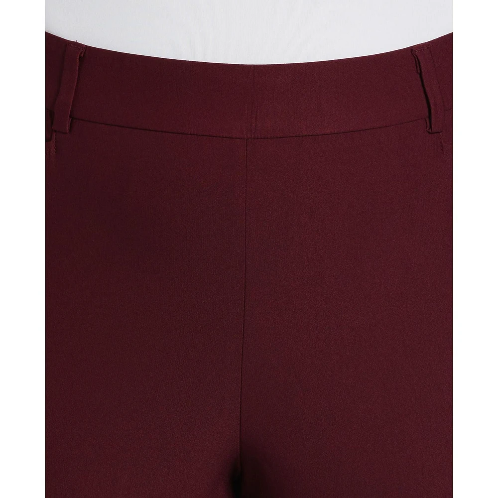 Rafaella Pantalon habillé à jambe droite grande taille pour femme