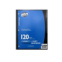 Hilroy® Neatbook, 1 Subject, 120 Page, 10-½ X 8, Assorted Colours, Wireless, 1 Subject, 120 Page